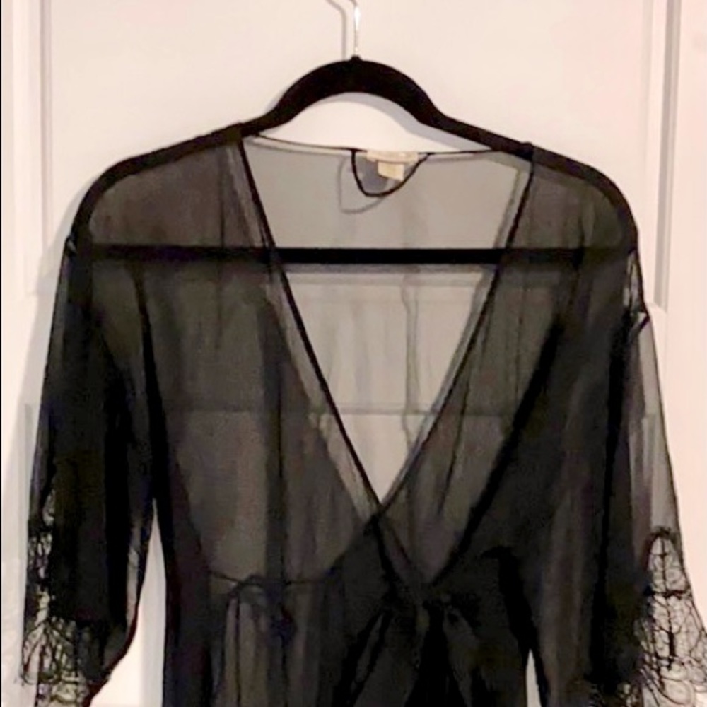 Black lingerie bathrobe